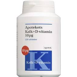 Apotekets Kalk + D-vitamin 10µg 120 stk