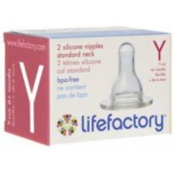 Lifefactory Nipples Y Cut 6m+ 2-pack