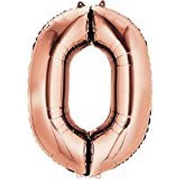 Amscan Foil Balloon SuperShape Number 0 Rose Gold