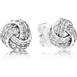Pandora Shimmering Knots Earrings - Silver/Transparent