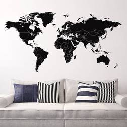 World Map With Borders Selvklæbende dekorationer