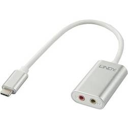 Lindy 2x3.5mm-USB C M-F 0.2m
