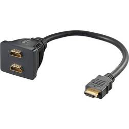 Wentronic HDMI-2HDMI M-F Adapter Cable 0.1m