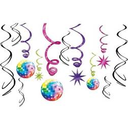 Amscan Swirl Decorations Disco Fever 70's 12-pack