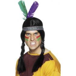 Smiffys Native American Inspired Feathered Headband Multi-Coloured