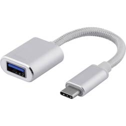Deltaco USB A-USB C M-F 0.1m