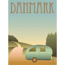 Vissevasse Danmark Camping Plakat 50x70cm