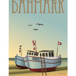Vissevasse Denmark Fishing Boats Plakat 30x40cm
