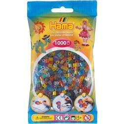 Hama Beads Midi - Transparent farvemix 1000stk.