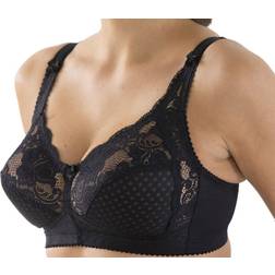 Miss Mary Squares & Lace Soft Cup Bra - Black