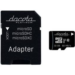 Dacota Platinum MF20 microSDHC Class 10 UHS-I U1 80MB/s 32GB +Adapter