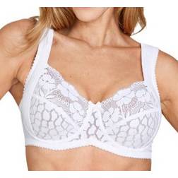 Miss Mary Jacquard and Lace Underwire Bra - White