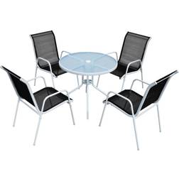 vidaXL 43317 1 Table incl. 4 Chairs Havemøbelsæt, 1 borde inkl. 4 stole