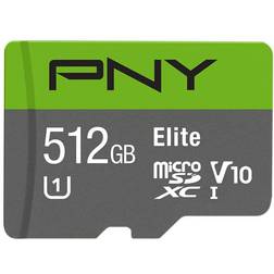 PNY Elite microSDXC Class 10 UHS-I U1 V10 90MB/s 512GB +Adapter