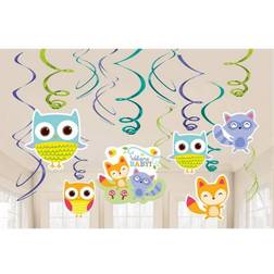 Amscan Swirl Decorations Woodland Welcome 12-pack