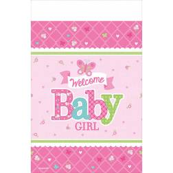 Amscan Table Cloth Welcome Little One- Girl