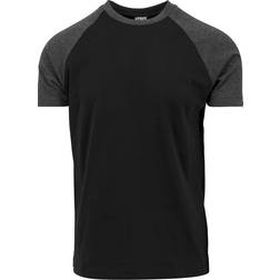 Urban Classics Raglan Contrast T-Shirt - Black/Charcoal
