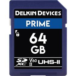 Delkin Prime SDXC Class 10 UHS-II U3 V60 300/100MB/s 64GB