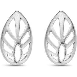 Spirit Icons Leaf Earrings - Silver