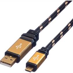 Roline Gold USB A-USB Micro-B 2.0 1.8m