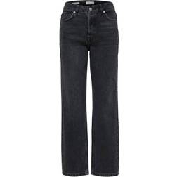 Selected High Straight Fit Jeans - Gray/Gray Denim