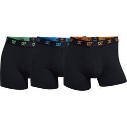 CR7 Men's Basic Trunks 3-pack - Black/Blue/Green/Orange