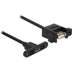 DeLock USB A (panel) - USB Micro-B (panel) F-F 2.0 1m