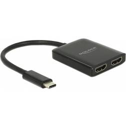 DeLock USB C-2HDMI M-F Adapter