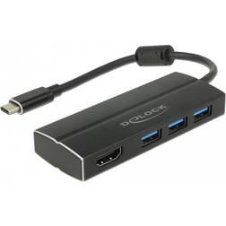 DeLock USB C-HDMI/3USB A M-F 0.2m