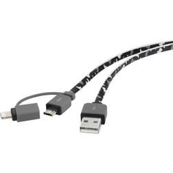 Renkforce USB A-Lightning/USB B Micro 0.2m