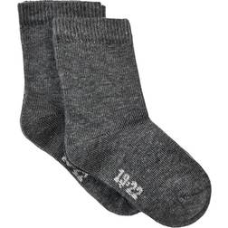 Minymo Sock 2-pack - Dark Grey Melange (5075-131)