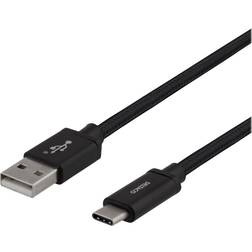 Deltaco USB A - USB C 2.0 M-M 1m