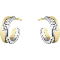 Georg Jensen Fusion Small Earrings - White Gold/Gold/Diamonds