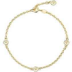 Lund Copenhagen Daisy Micro Bracelet - Gold/White