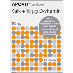 Apovit Kalk + 10µg D-Vitamin 180 stk
