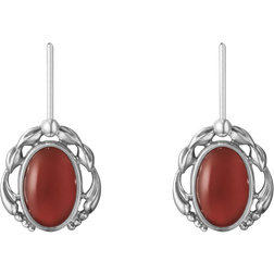 Georg Jensen Heritage Earrings - Silver/Red