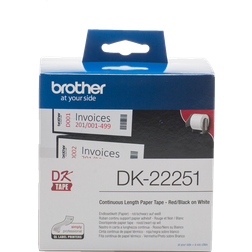 Brother DK Tape Black and Red on White