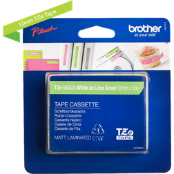 Brother P-Touch Labelling Tape White on Lime Green