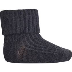 mp Denmark Ankle Wool Rib Turn Down - Dark Grey (589-497)