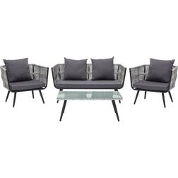 Beliani Ragusa Loungesæt, 1 borde inkl. 2 stole & 1 sofaer