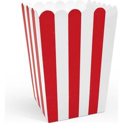 PartyDeco Popcorn Box Mix White/Red 6-pack
