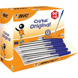 Bic Cristal Original Ballpoint Pen Medium Blue 100-pack