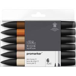 Winsor & Newton Promarker 6 Skin Tones Set 2