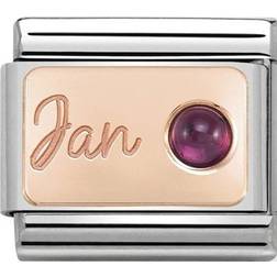 Nomination Composable Classic January Link Charm - Rose Gold/Silver/Garnet