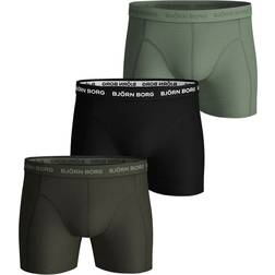 Björn Borg Solid Essential Shorts 3-pack - Olive/Black