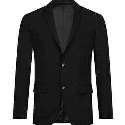 Calvin Klein Slim Single-Breasted Wool Stretch Blazer - Perfect Black