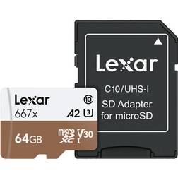 LEXAR Professional microSDXC Class 10 UHS-I U3 V30 A2 667x 64GB