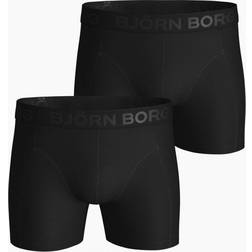 Björn Borg Solid Cotton Stretch Shorts 2-pack - Black Beauty