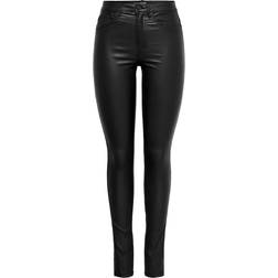 Only Royal Hw Rock Coated Skinny Fit Jeans - Black