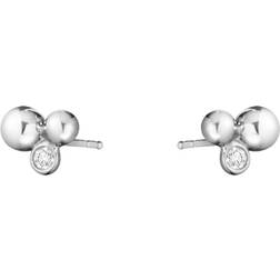 Georg Jensen Moonlight Grapes Earrings - Silver/Diamonds